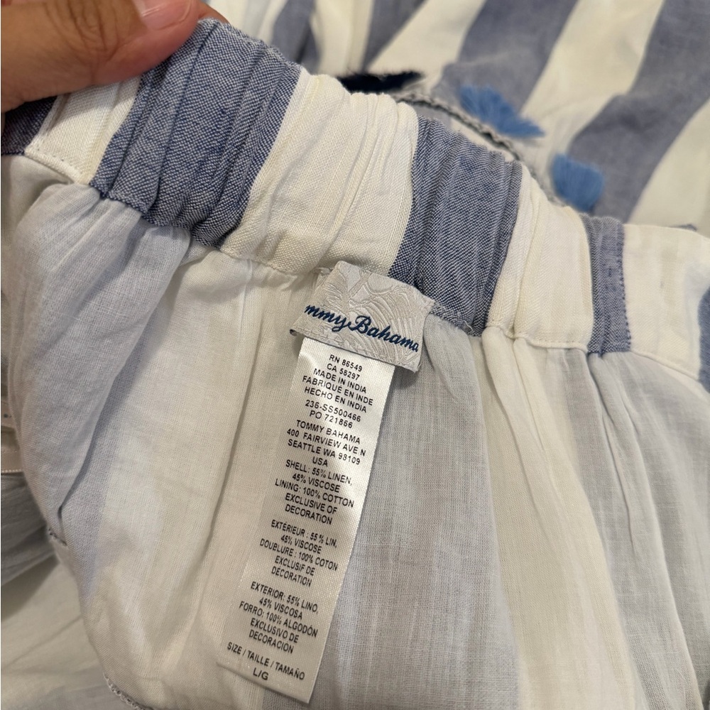 Tommy Bahama St. Lucia Rugby Stripe Midi Dress with pockets Size Large - Picture 5 of 9